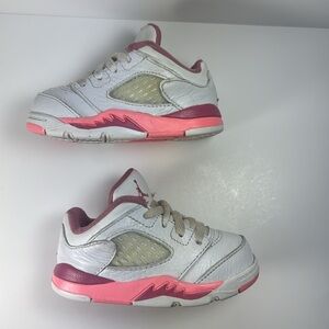 Nike Air Jordan 5 Retro Desert Berry Size 5C Toddler Baby Sneakers White/Pink